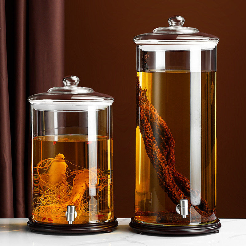 High-end professional large-capacity glass jars for making wine, wine jars, and wine bottles