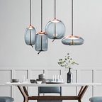 Mid-Century Modern Hand Blown Glass Pendant Light, Nordic Minimalist Hemp Rope Art Pendant Lamp
