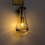 Teardrop Water Drop Glass Pendant Light - Modern Brass Gold Pendant Lamp