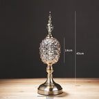 Crystal Diamond Cut Glass Table Lamp - Vintage Brass Gold Bedside Lamp