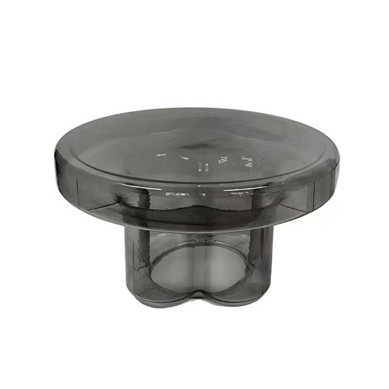 Mushroom Shaped Hand-Blown Thick Glass Round Coffee Table - Modern Tinted Glass Side Table for Living Room
