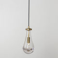 Teardrop Water Drop Glass Pendant Light - Modern Brass Gold Pendant Lamp