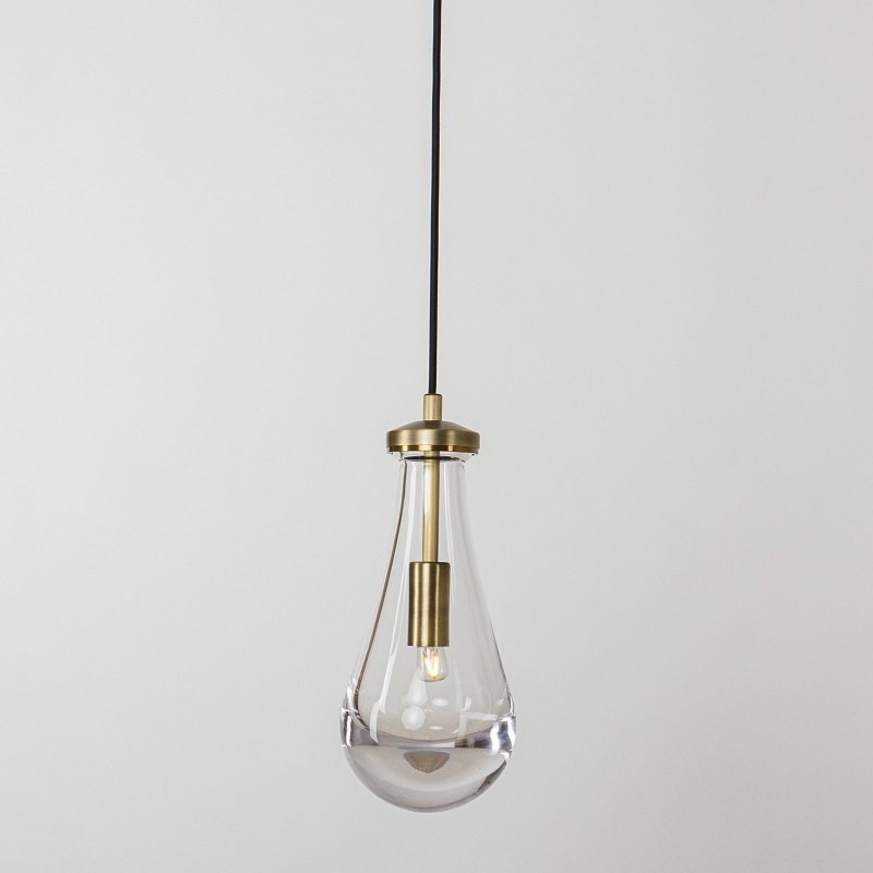 Teardrop Water Drop Glass Pendant Light - Modern Brass Gold Pendant Lamp