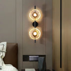 Modern Double Head Water Ripple Glass Wall Sconce - Stone Pattern Wall Lamp
