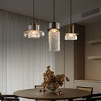 Hand-Blown Crackled Glass  Pendant Light