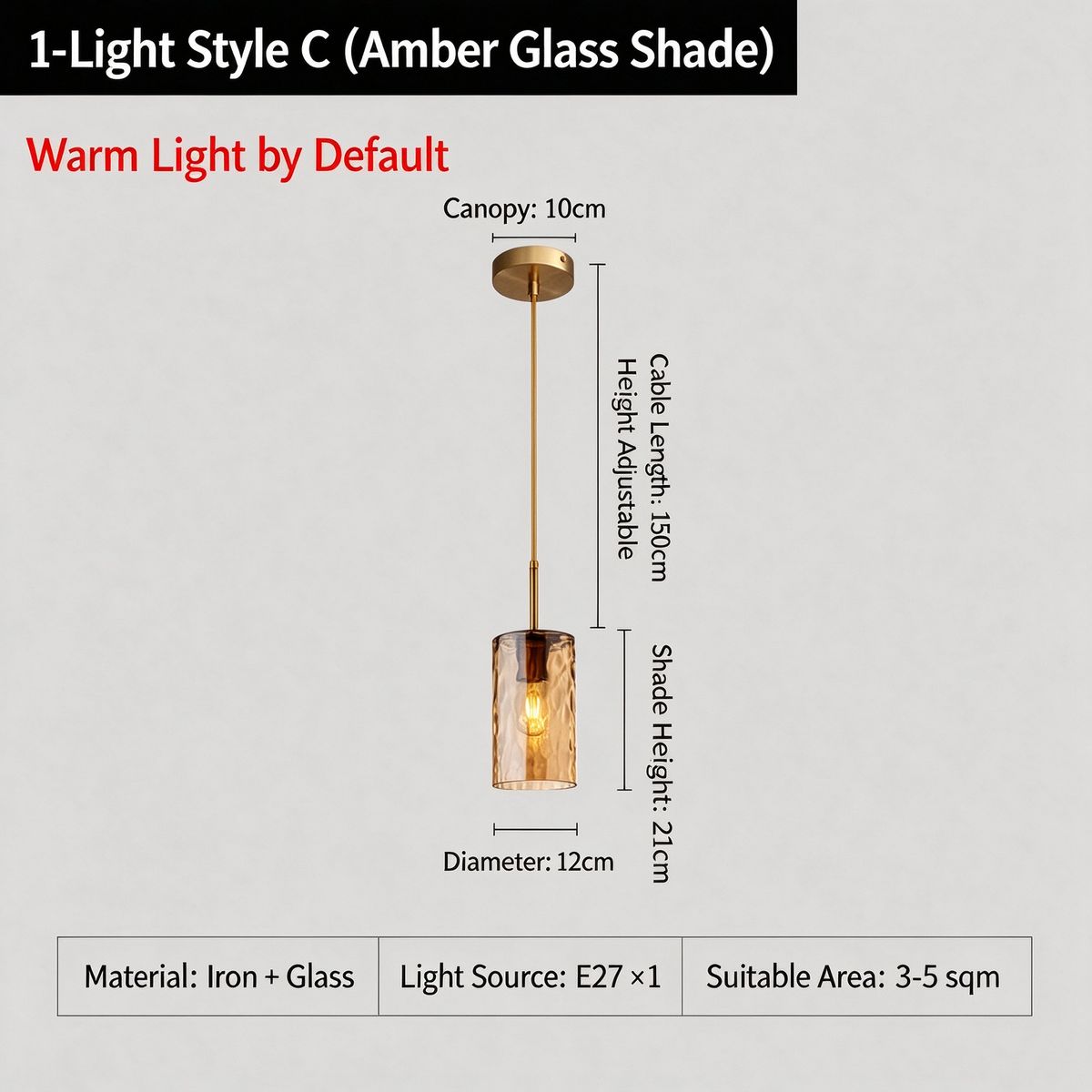 3-Light Hammered Water Ripple Glass Pendant Light, Modern Farmhouse Brass Chandelier for Dining Room Kitchen Island