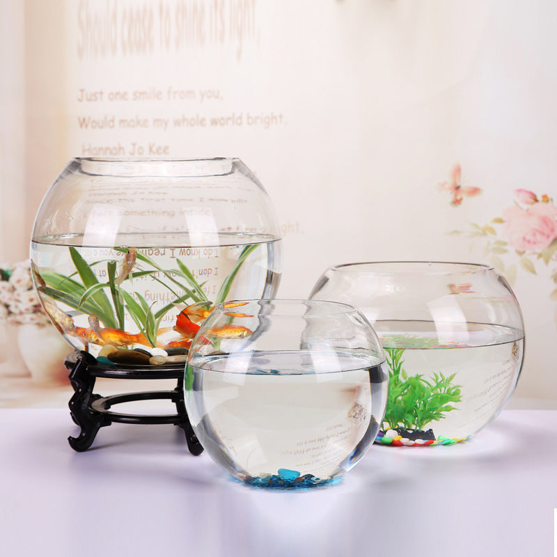Thickened Glass Globe-Shaped Transparent Fish Bowl Home Decor