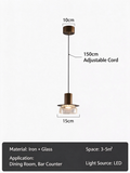 Hand-Blown Crackled Glass  Pendant Light