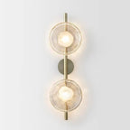 Modern Double Head Water Ripple Glass Wall Sconce - Stone Pattern Wall Lamp