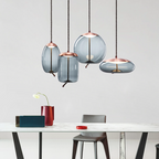 Mid-Century Modern Hand Blown Glass Pendant Light, Nordic Minimalist Hemp Rope Art Pendant Lamp
