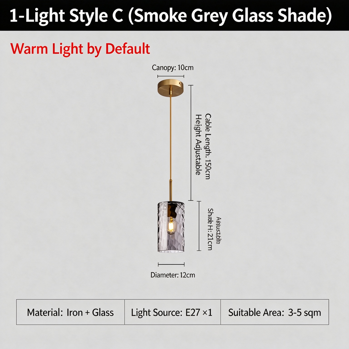 3-Light Hammered Water Ripple Glass Pendant Light, Modern Farmhouse Brass Chandelier for Dining Room Kitchen Island