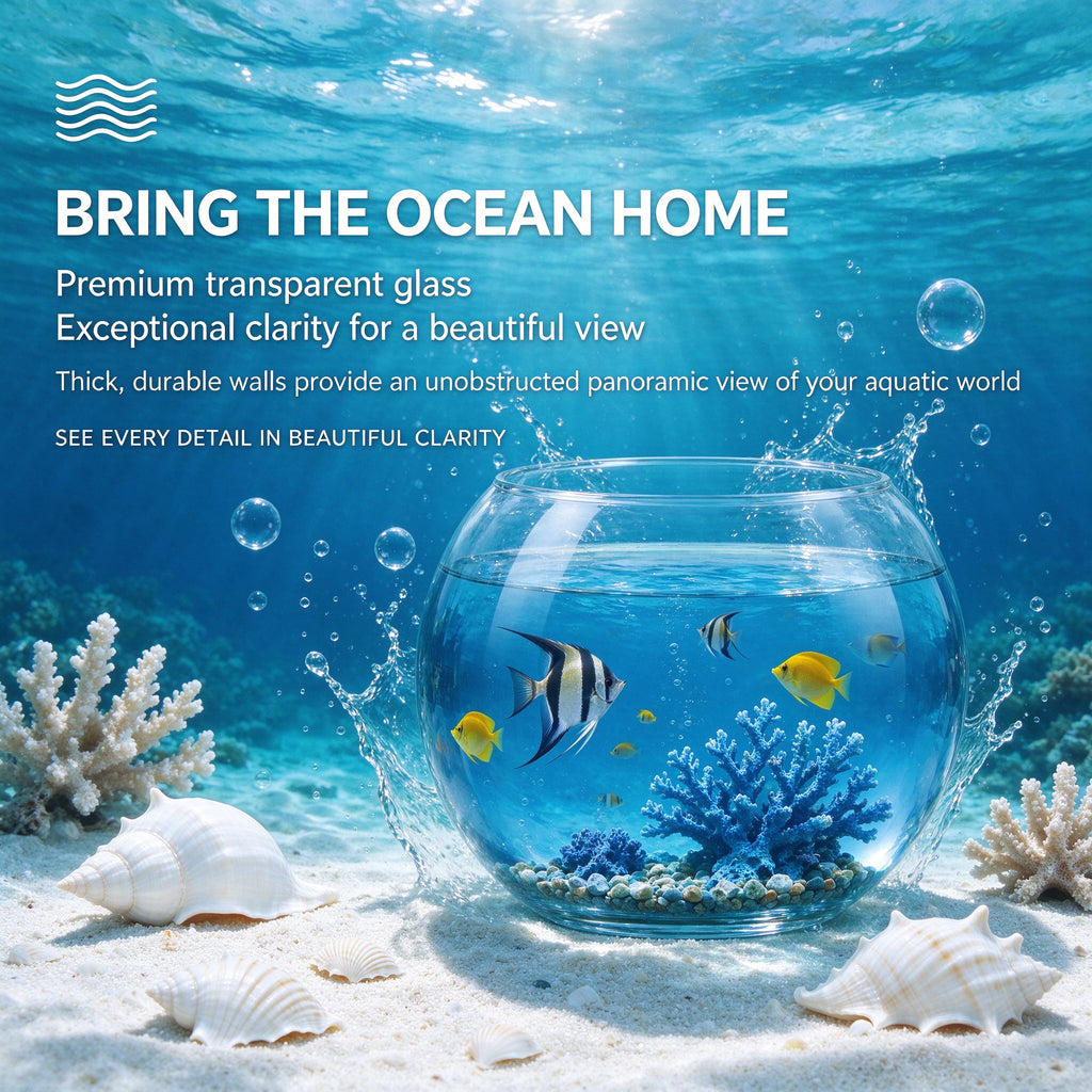 Thickened Glass Globe-Shaped Transparent Fish Bowl Home Decor