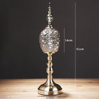 Crystal Diamond Cut Glass Table Lamp - Vintage Brass Gold Bedside Lamp