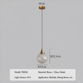 Hand-blown cracked glass globe pendant light, 1.5-meter adjustable cord, perfect for kitchen islands and dining bars