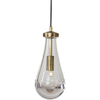 Teardrop Water Drop Glass Pendant Light - Modern Brass Gold Pendant Lamp