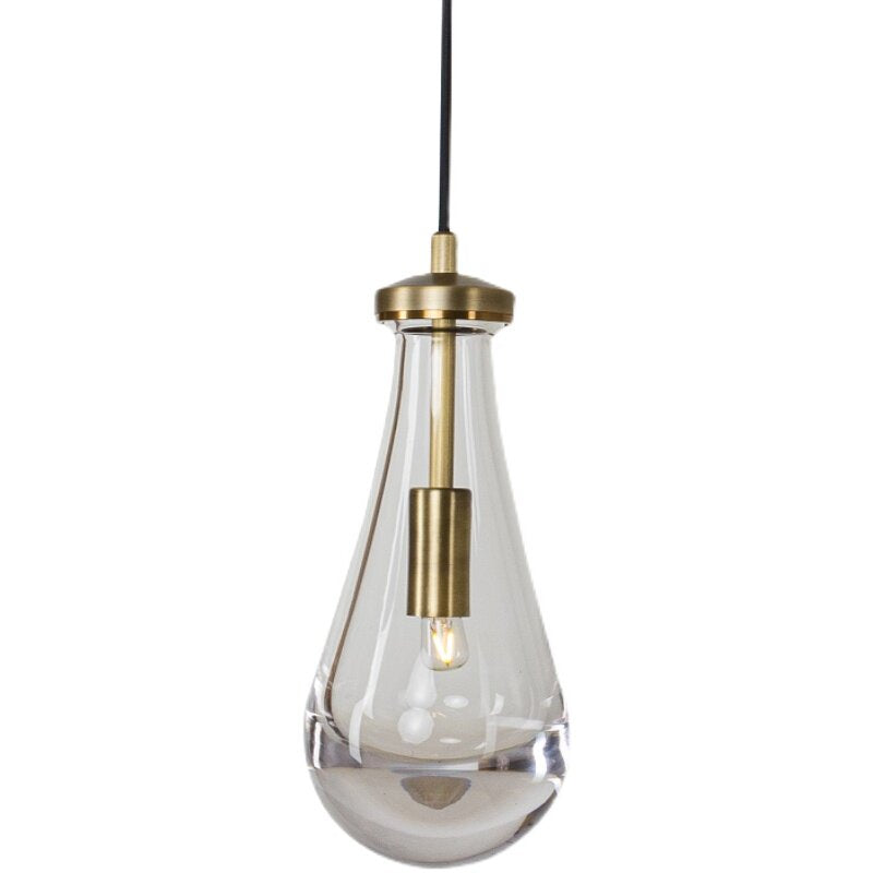 Teardrop Water Drop Glass Pendant Light - Modern Brass Gold Pendant Lamp