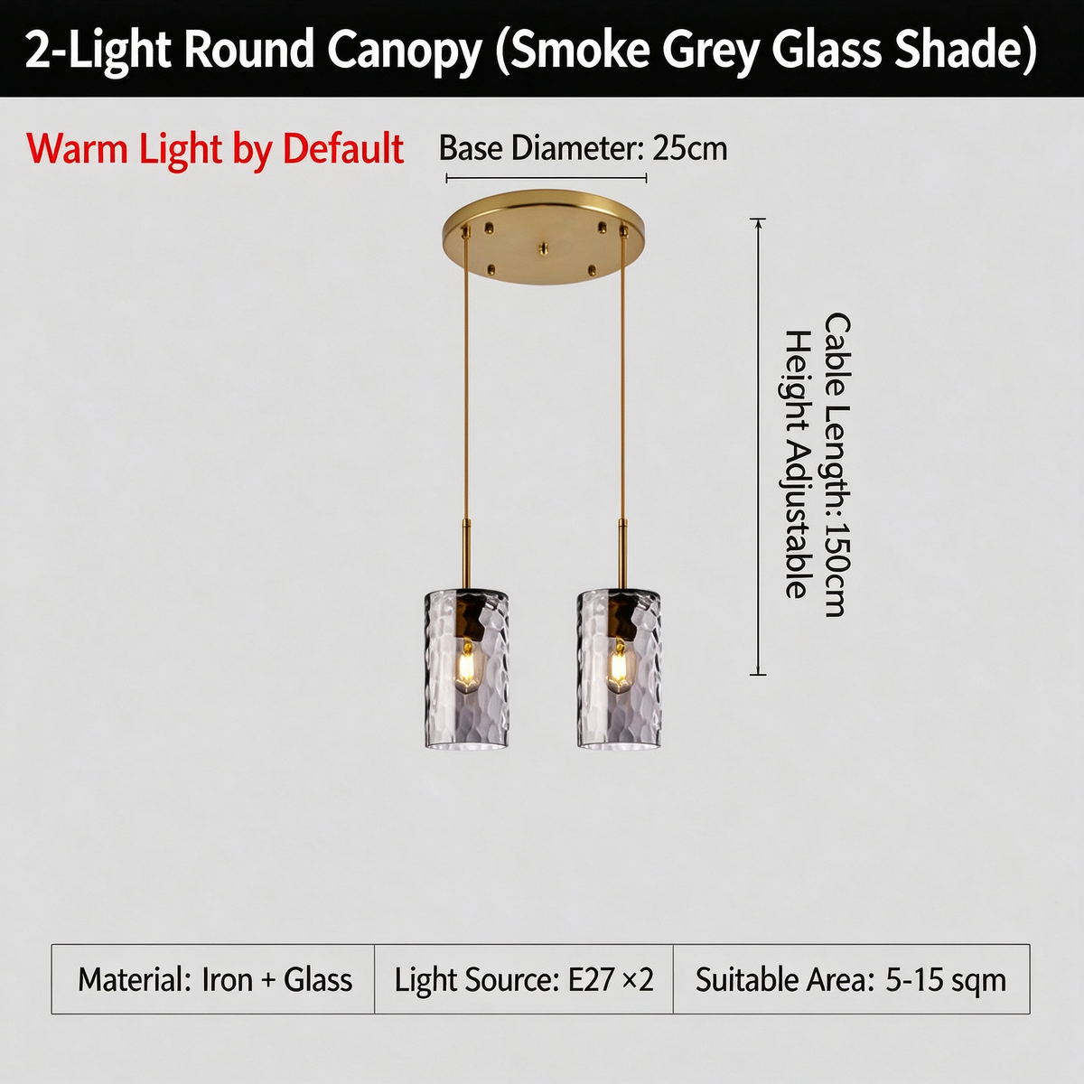 3-Light Hammered Water Ripple Glass Pendant Light, Modern Farmhouse Brass Chandelier for Dining Room Kitchen Island