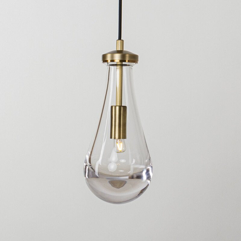 Teardrop Water Drop Glass Pendant Light - Modern Brass Gold Pendant Lamp