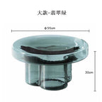 Mushroom Shaped Hand-Blown Thick Glass Round Coffee Table - Modern Tinted Glass Side Table for Living Room
