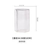 Hand-Blown Hexagonal Glass Side Table, Hollow Thick Glass Stool Accent End Table, Modern Nordic Nightstand Pedestal for Living Room Bedroom