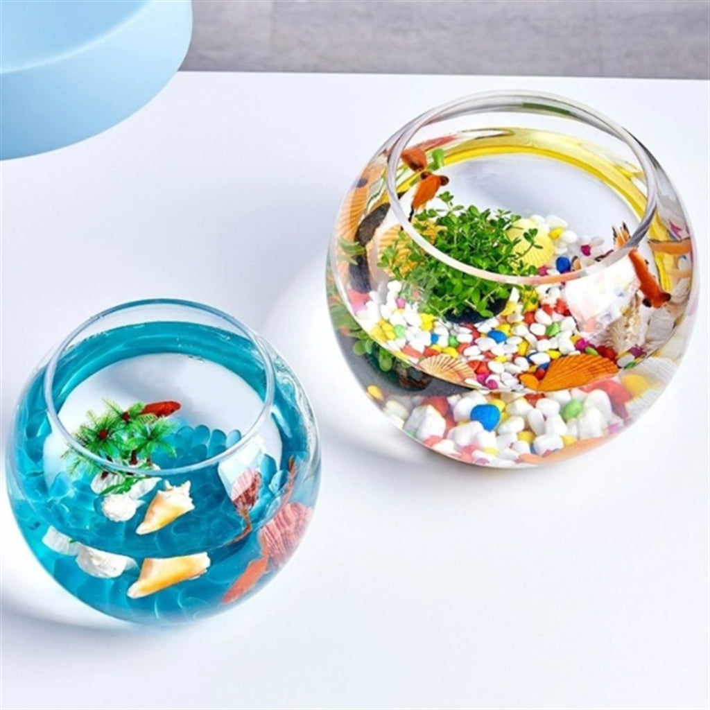 Thickened Glass Globe-Shaped Transparent Fish Bowl Home Decor