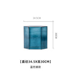 Hand-Blown Hexagonal Glass Side Table, Hollow Thick Glass Stool Accent End Table, Modern Nordic Nightstand Pedestal for Living Room Bedroom