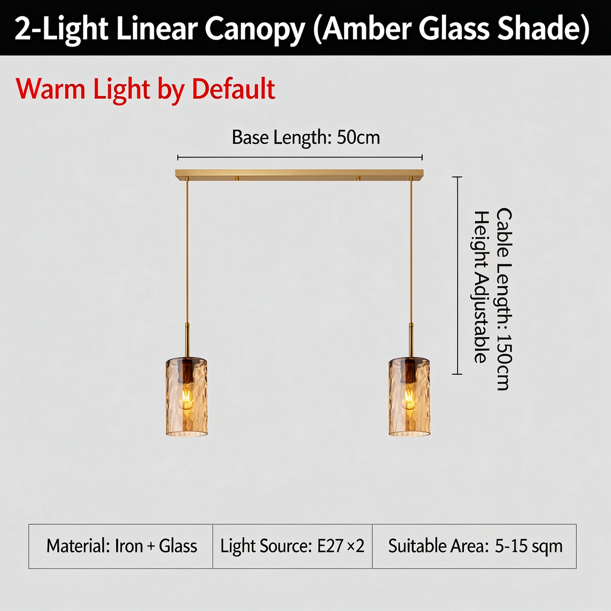 3-Light Hammered Water Ripple Glass Pendant Light, Modern Farmhouse Brass Chandelier for Dining Room Kitchen Island