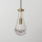 Teardrop Water Drop Glass Pendant Light - Modern Brass Gold Pendant Lamp