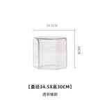 Hand-Blown Hexagonal Glass Side Table, Hollow Thick Glass Stool Accent End Table, Modern Nordic Nightstand Pedestal for Living Room Bedroom