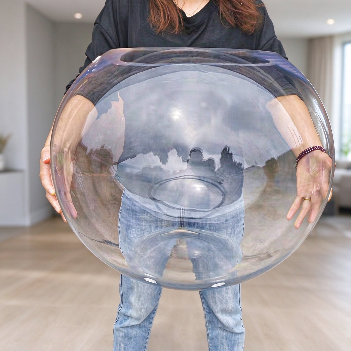 Thickened Glass Globe-Shaped Transparent Fish Bowl Home Decor